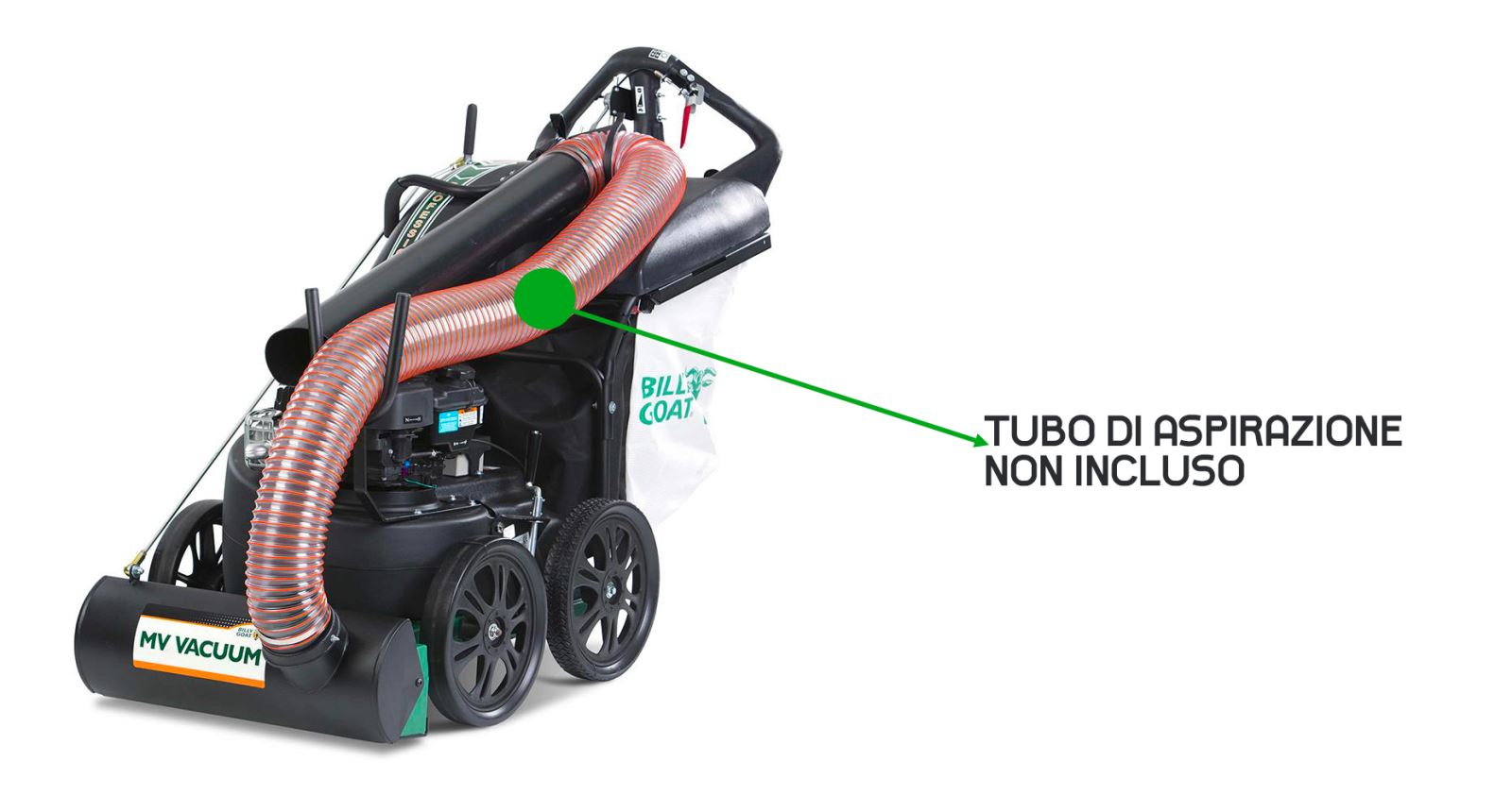 tubo non incluso su modello MV601SPDSEU aspirafoglie professionale billy goat