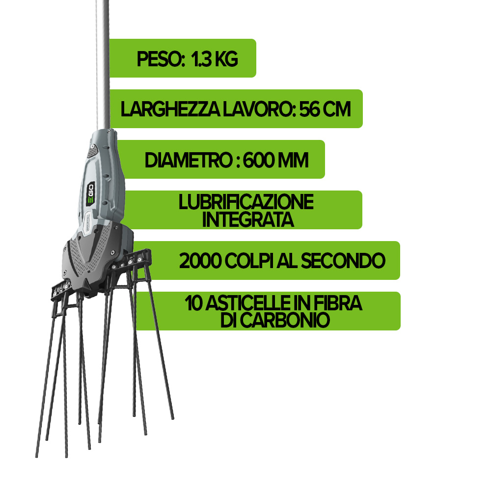 caratteristiche tecniche scuotiolive a batteria ego power