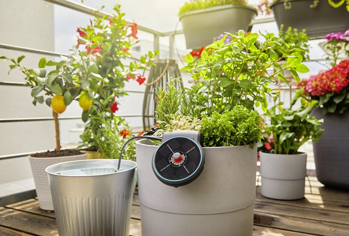 set aquabloom irrigatore a energia solare gardena