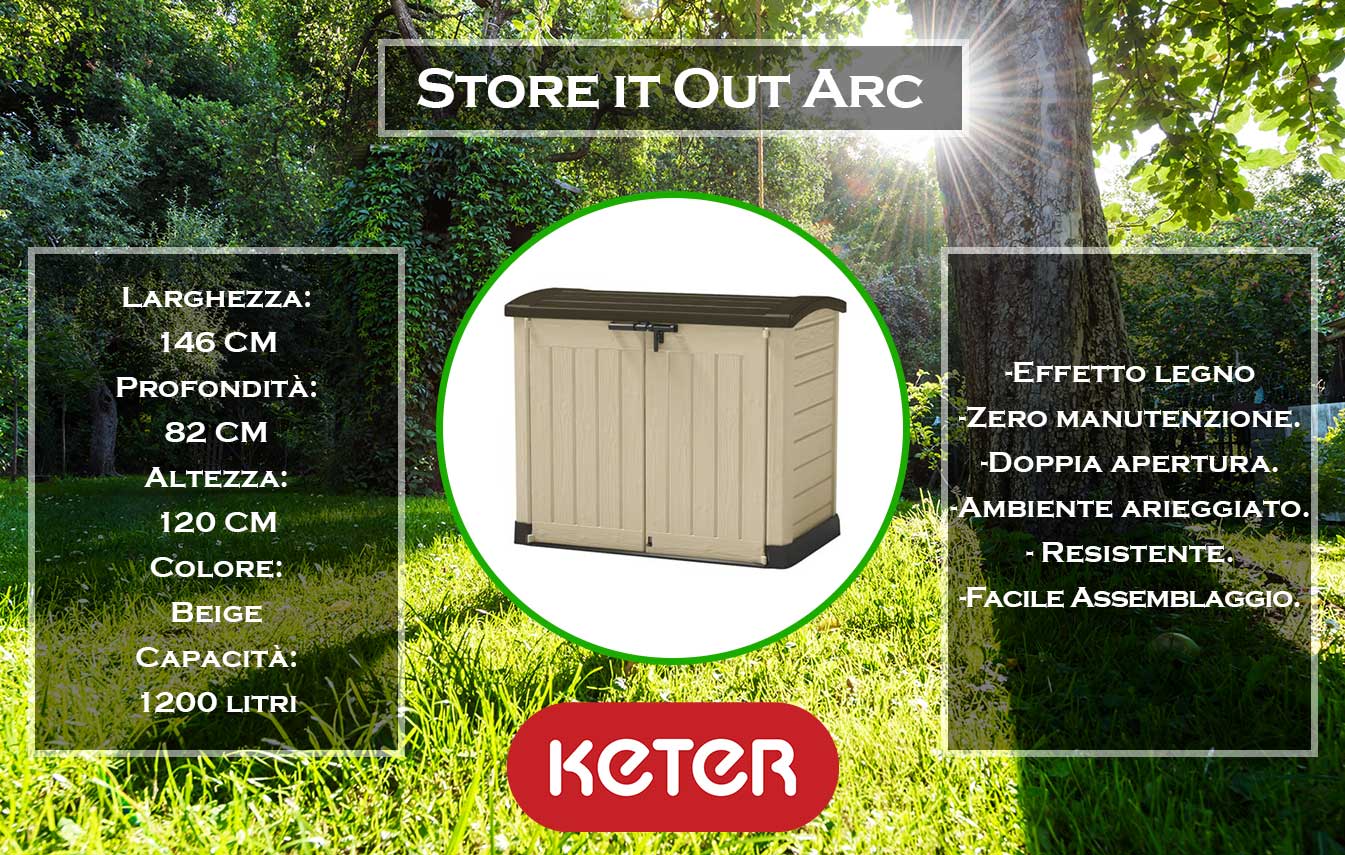 caratteristiche e dimensioni box store it out arc di keter