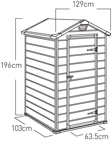 Casetta da Giardino in Resina Manor 4x3 - Grigio - 129x103x196H cm