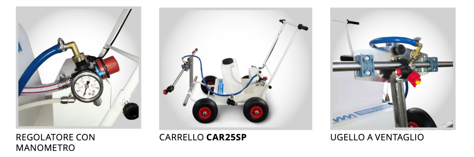 caratteristiche carrello da irrorazione 25 litri mmspray