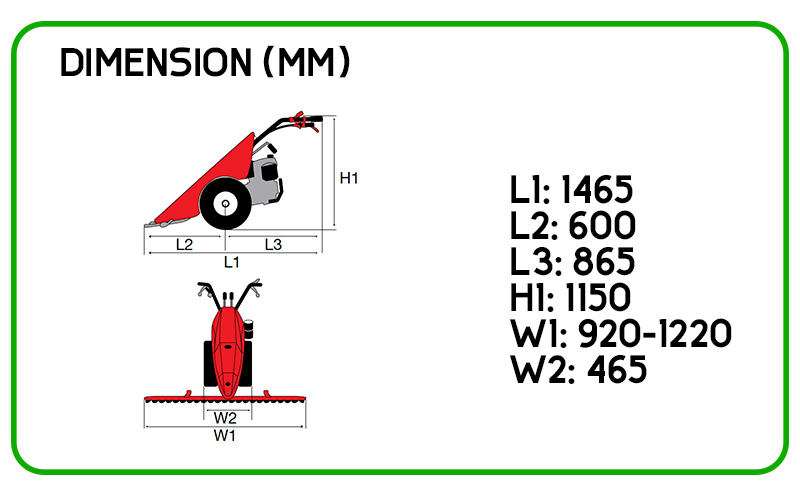 dimensioni falciatrice nibbi fc 120 s