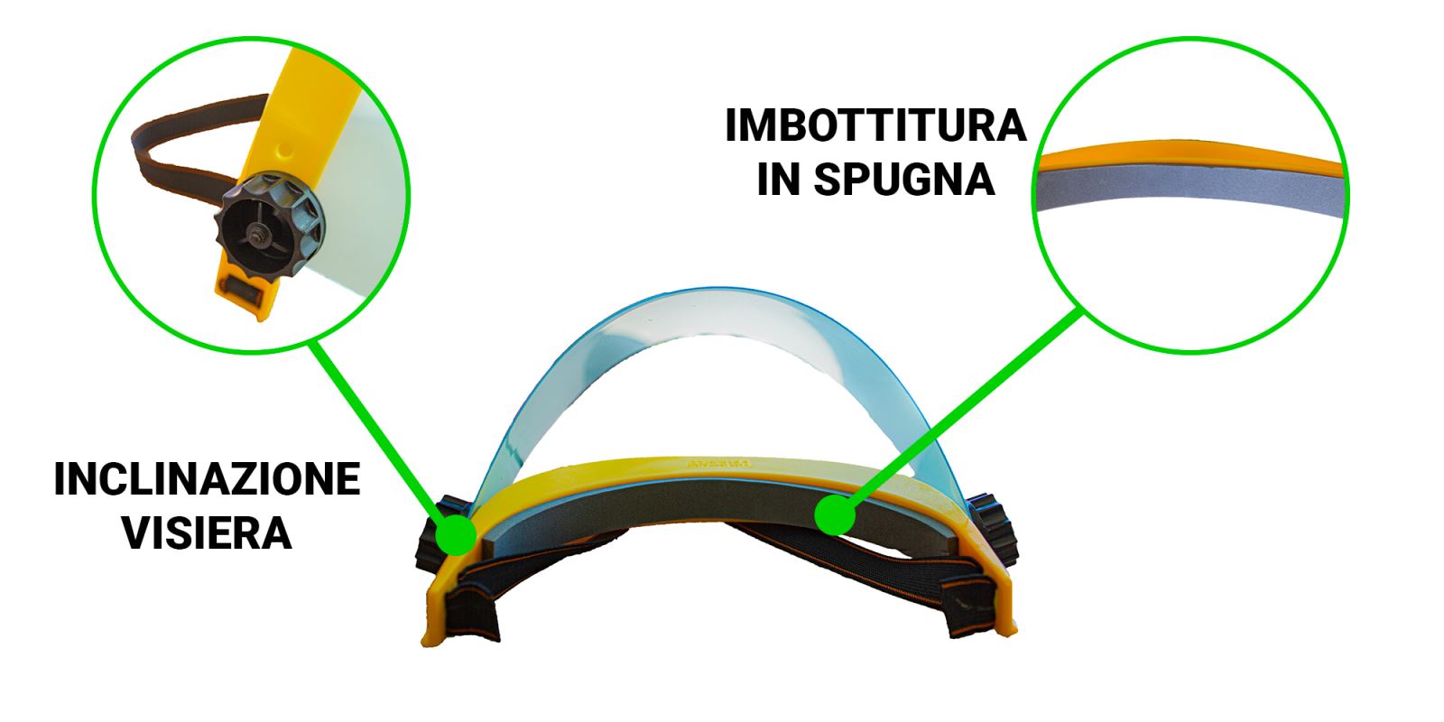 deettaglio visiera policarbonato semplice