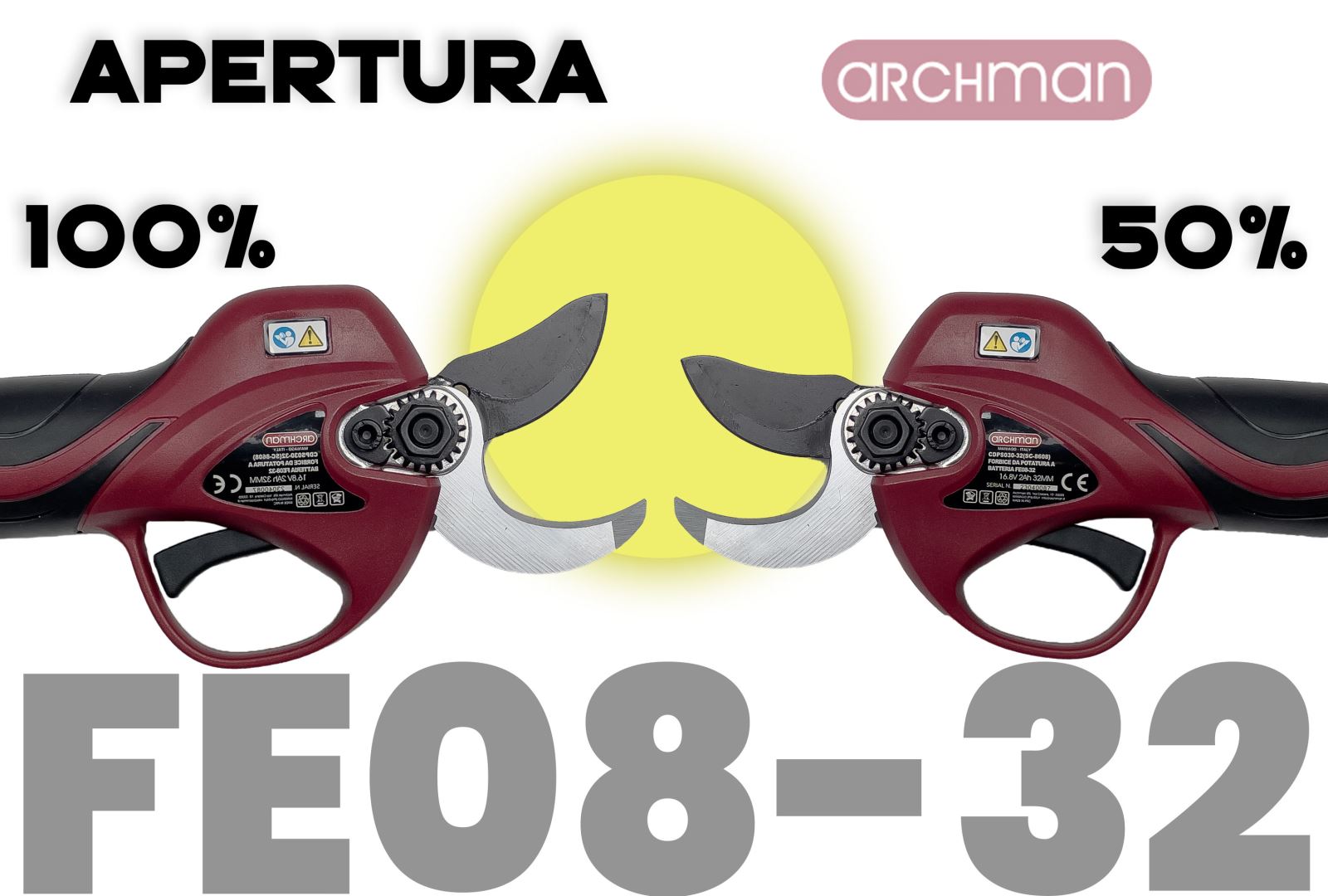 spertura lame forbici a batteria FE08-32 archman