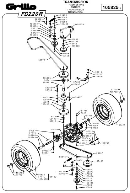 Cinghia Trasmissione?per Modelli Innesto Lame Manuale GRILLO FD-280, FD-220