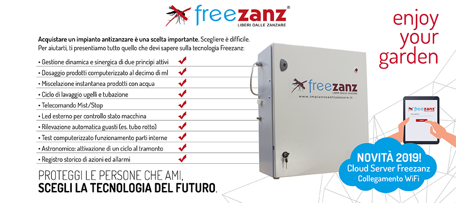 IMPIANTO ANTIZANZARE FREEZANZ PARKSYSTEM PER AREE FINO A 8000 mq