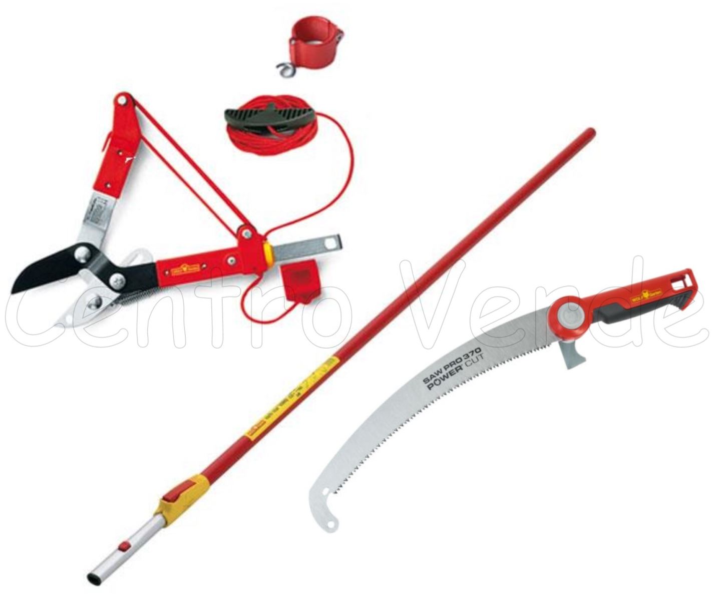 KIT Potatura Wolf, con: Svettatoio RC-M+Asta  ZM-V 3+Segaccio Cut Saw PRO 370 