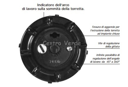 Irrigatore MINI 8-4P con Pop-up Dinamico 40? - 360? con Set 5 Ugelli Toro