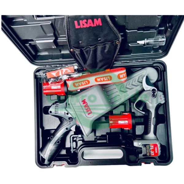 Kit Combo Lisam Forbici T37 + Seghetto SGMini  + 2 Batterie e Caricabaterrie - immagine 10